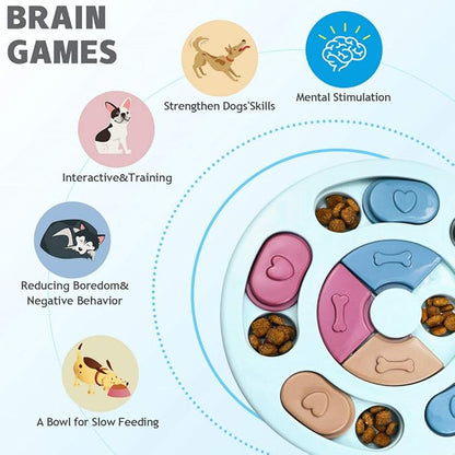 Petmiva Brainy Puzzle Feeder for Dogs & Cats – Slow Eating Toy