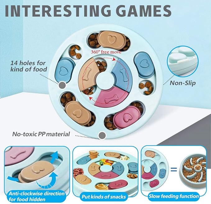 Petmiva Brainy Puzzle Feeder for Dogs & Cats – Slow Eating Toy