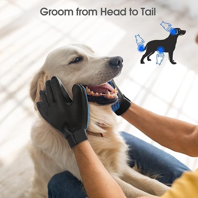 Petmiva WhisPaw 2-in-1 Deshedding Grooming Glove for Dogs & Cats