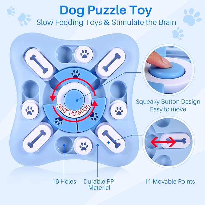 Petmiva Puzzle Bites Interactive Slow Feeder Bowl for Dogs & Cats