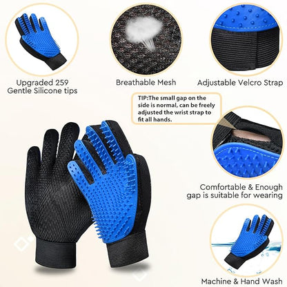 Petmiva WhisPaw 2-in-1 Deshedding Grooming Glove for Dogs & Cats