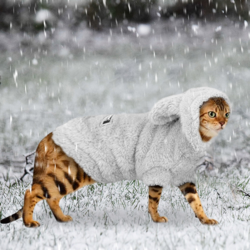 Petmiva Fluffy Jacket for Cats – Cozy Winter Pet Clothing