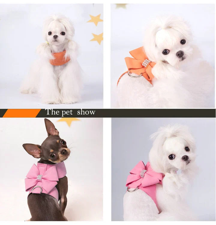Petmiva Bow Harness for Dogs & Cats – Adjustable Chest Strap