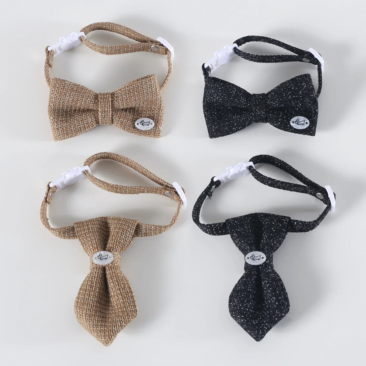 Petmiva Linen Bow Tie Collar for Dogs & Cats