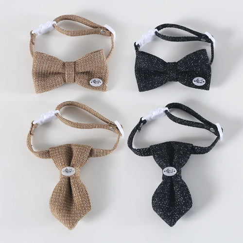 Petmiva Linen Bow Tie Collar for Dogs & Cats
