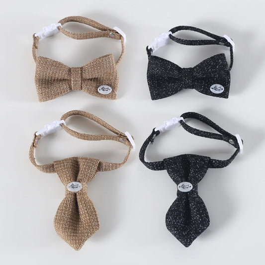 Petmiva Linen Bow Tie Collar for Dogs & Cats