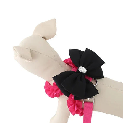 Pink Bow Harness for Dogs & Cats – Adjustable Vest