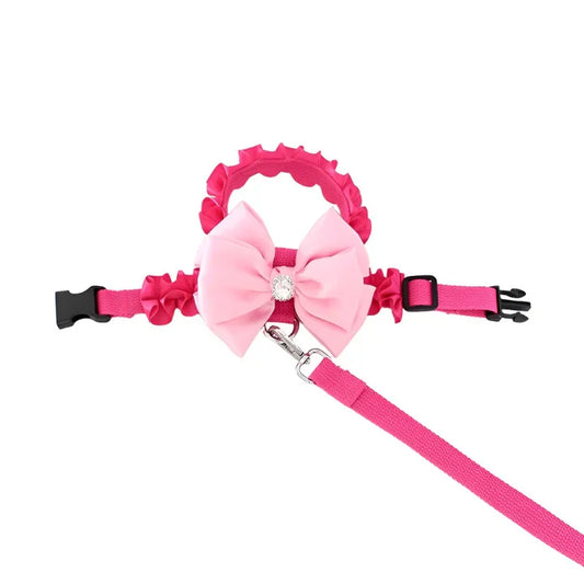 Pink Bow Harness for Dogs & Cats – Adjustable Vest