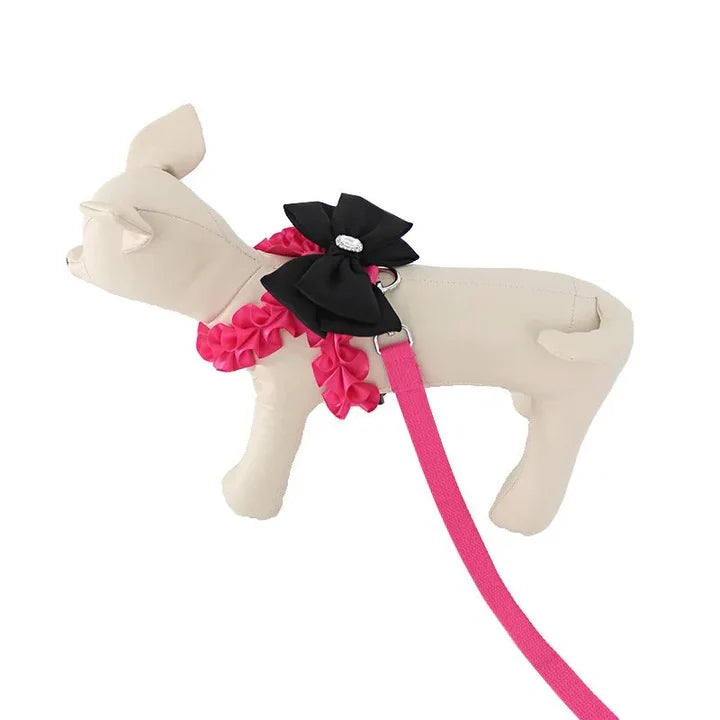 Pink Bow Harness for Dogs & Cats – Adjustable Vest