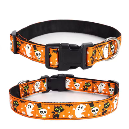 Petmiva Pumpkin Pet Collar for Dogs & Cats – Halloween Accessory