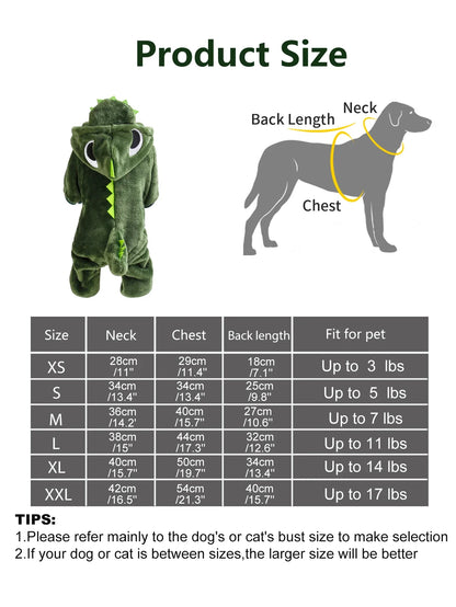 Petmiva Funny Dinosaur Pet Costume for Cats – Fun Outfit