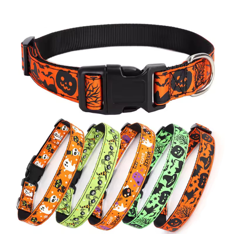 Petmiva Pumpkin Pet Collar for Dogs & Cats – Halloween Accessory