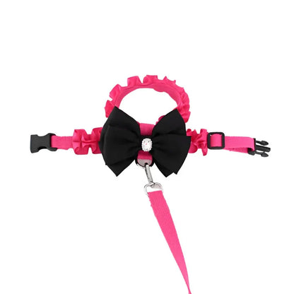 Pink Bow Harness for Dogs & Cats – Adjustable Vest