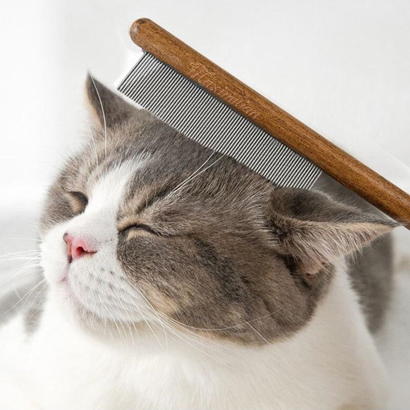 Petmiva Samson Grooming Comb for Dogs & Cats – Wooden Handle