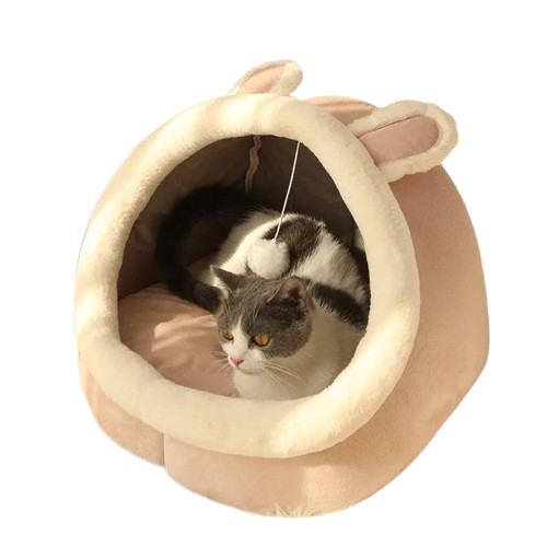 Petmiva Pink Bunny Pet House for Cats – Cozy Cave Bed