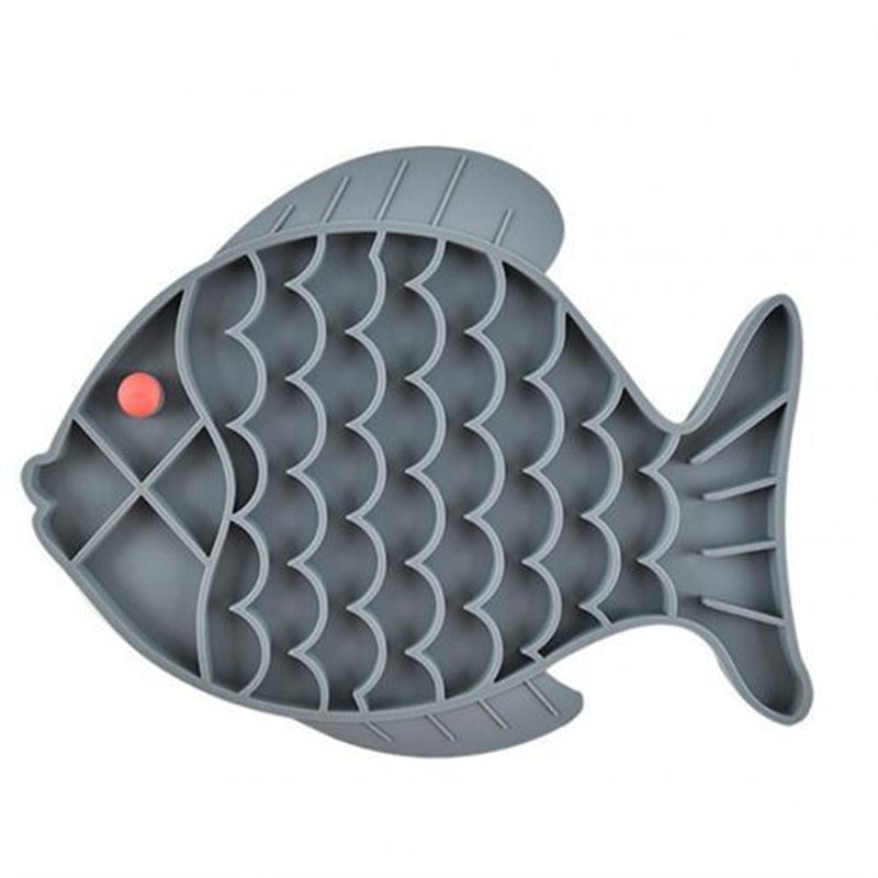 Petmiva Fish Dish Silicone Lick Mat Slow Feeder for Dogs & Cats