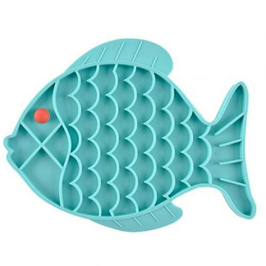 Petmiva Fish Dish Silicone Lick Mat Slow Feeder for Dogs & Cats