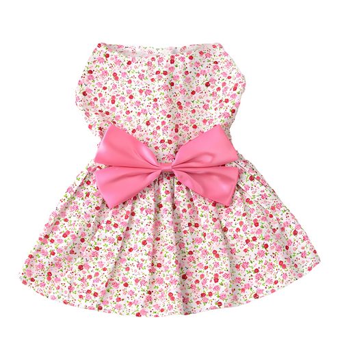 Petmiva Bloom Bow Dress for Dogs & Cats – Spring Summer Outfit