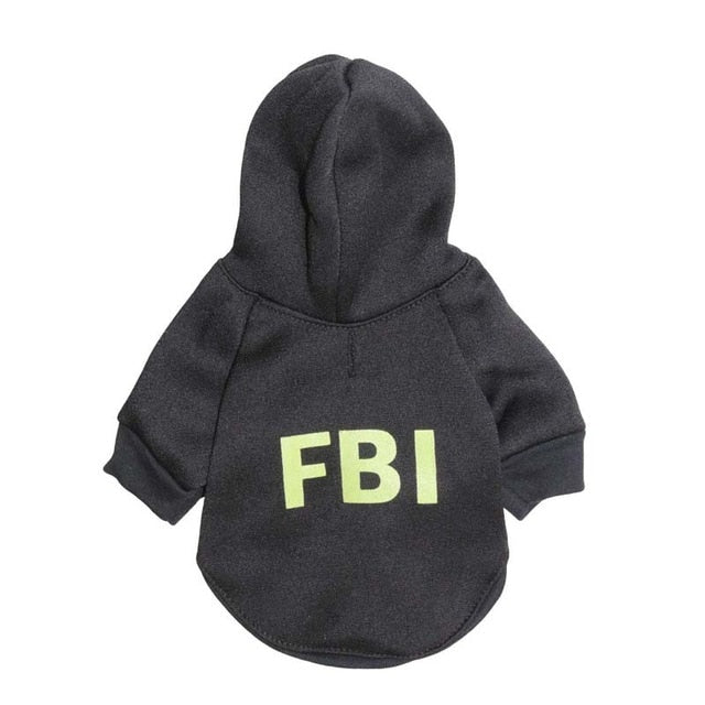 Petmiva FBI Hoodie for Dogs & Cats – Streetwear Pet Clothing